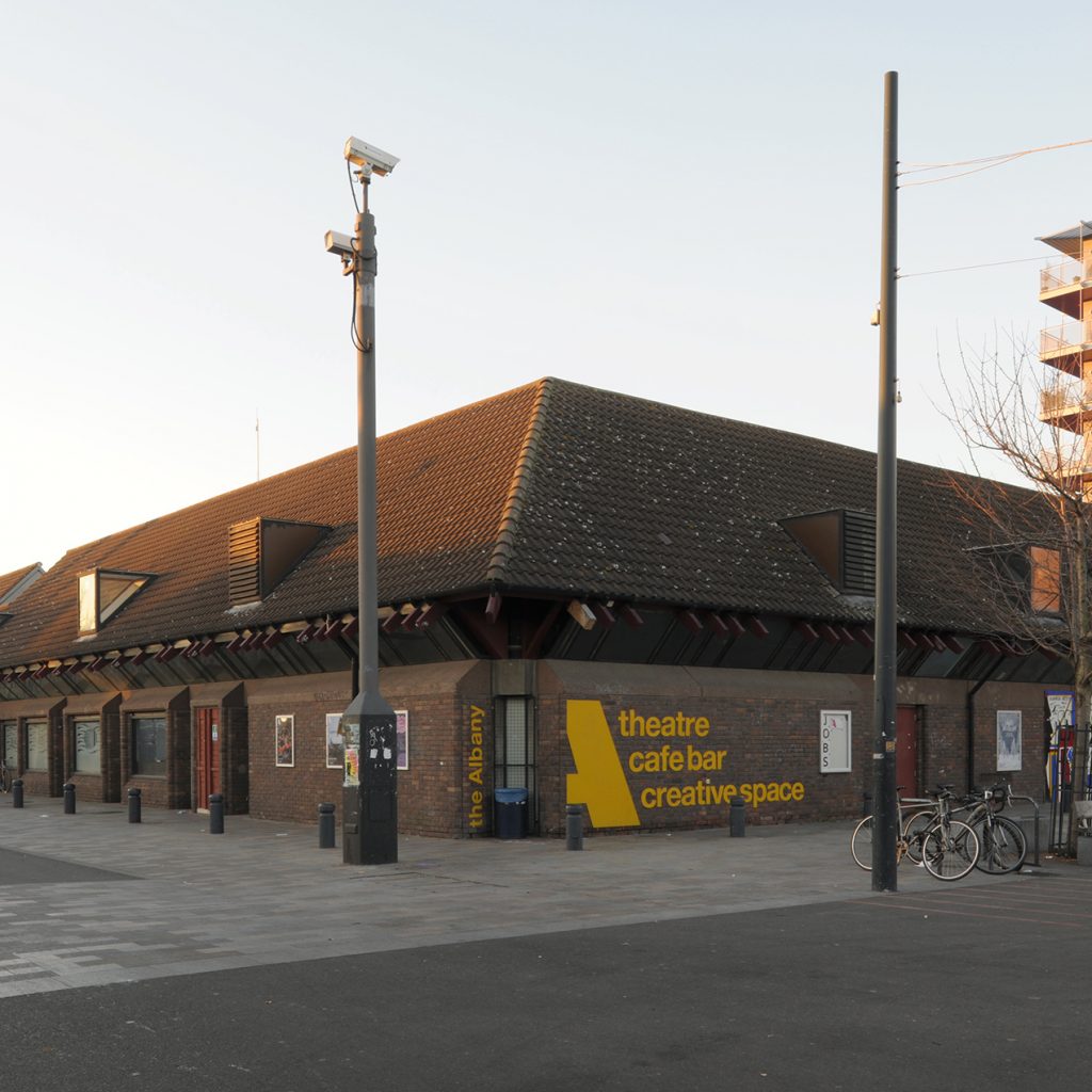 An exterior image of the Albany building from Douglas Way.