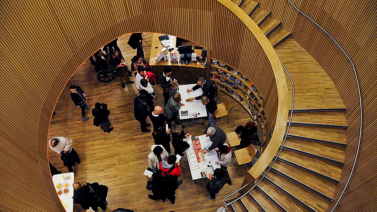 The stairwell at Canada Water Library. Photo Gary Black.