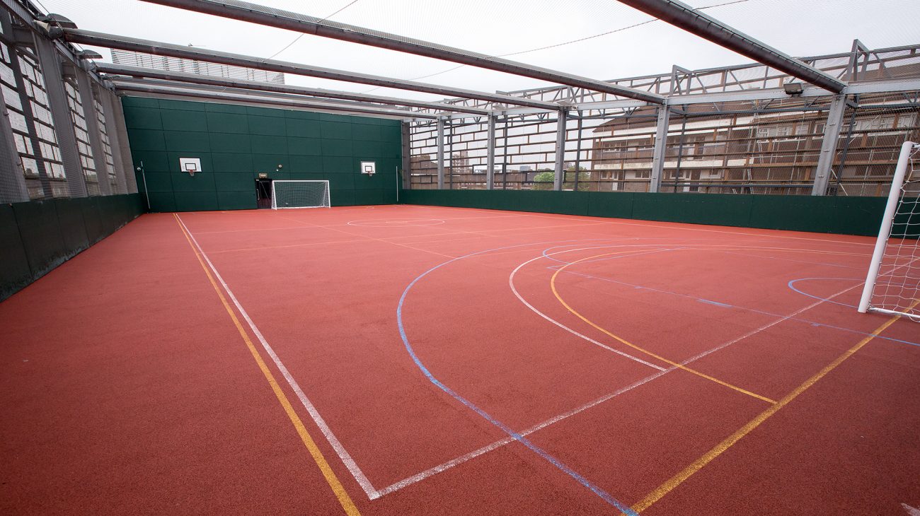 The rooftop Ballcourt at Deptford Lounge.