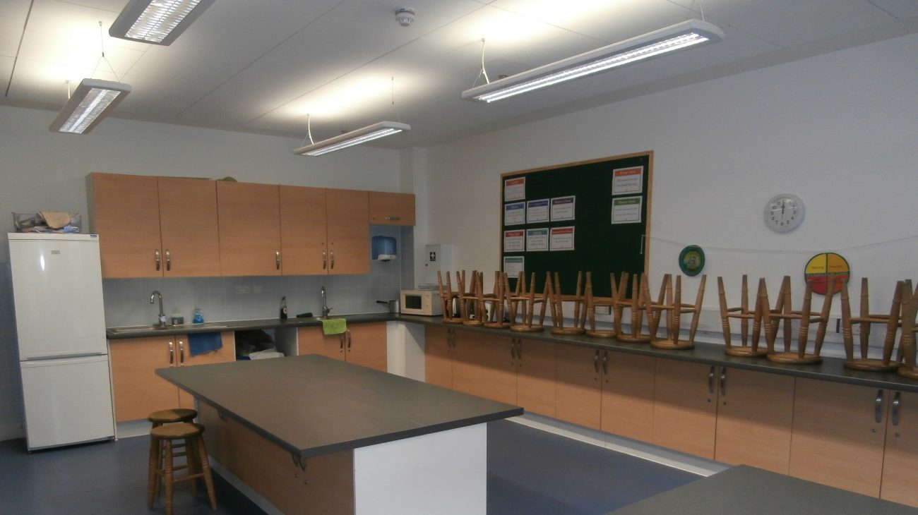 Food Science Room, maximum capacity of 30, hire starting from £30 per hour
