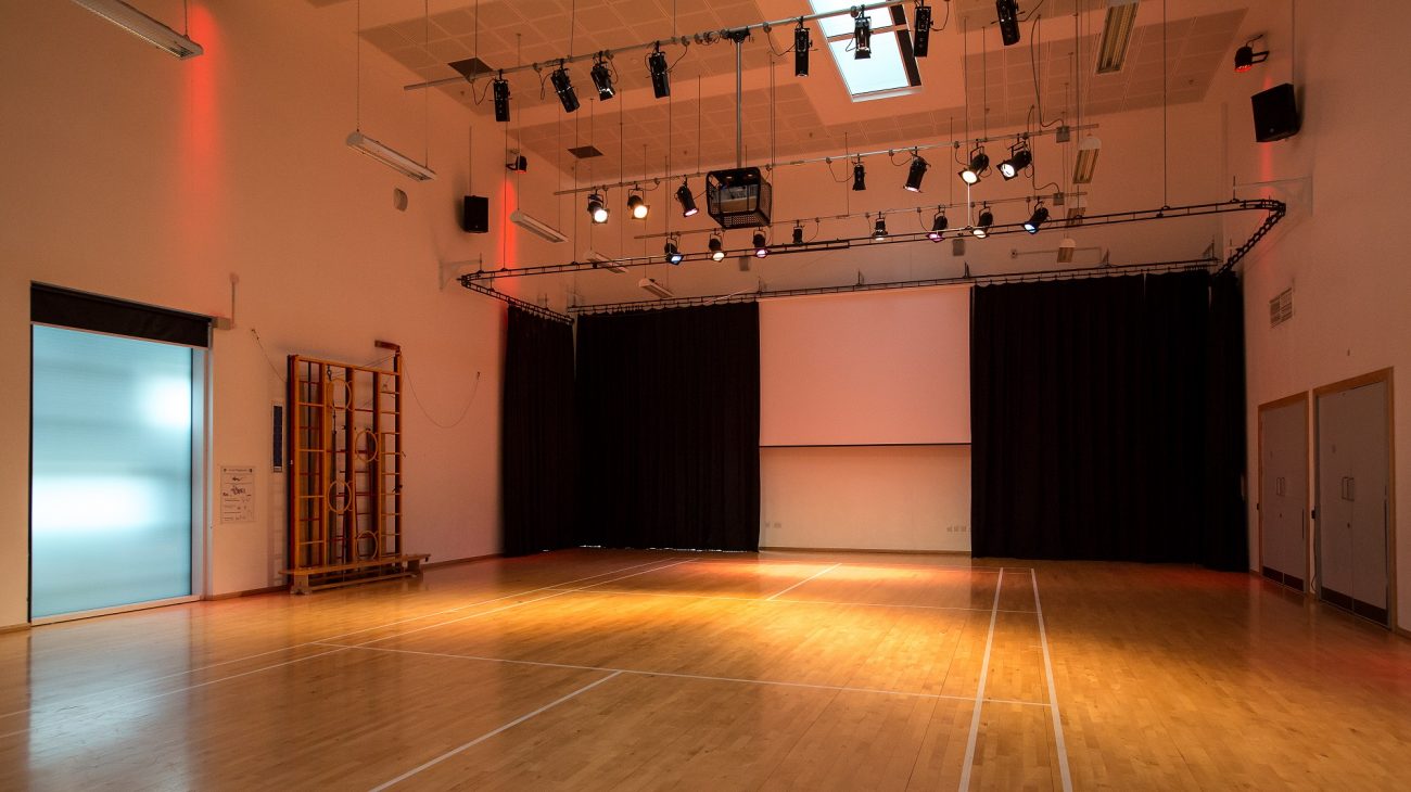 Main Hall, maximum capacity of 112, hire starting from £60 per hour