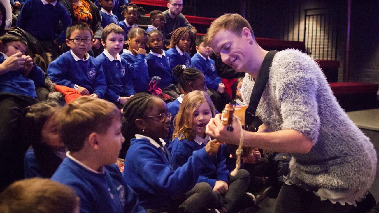 Children from Childeric School visit the Albany in to see The Ugly Duckling thanks to the campaign. Photo Chris Marchant.