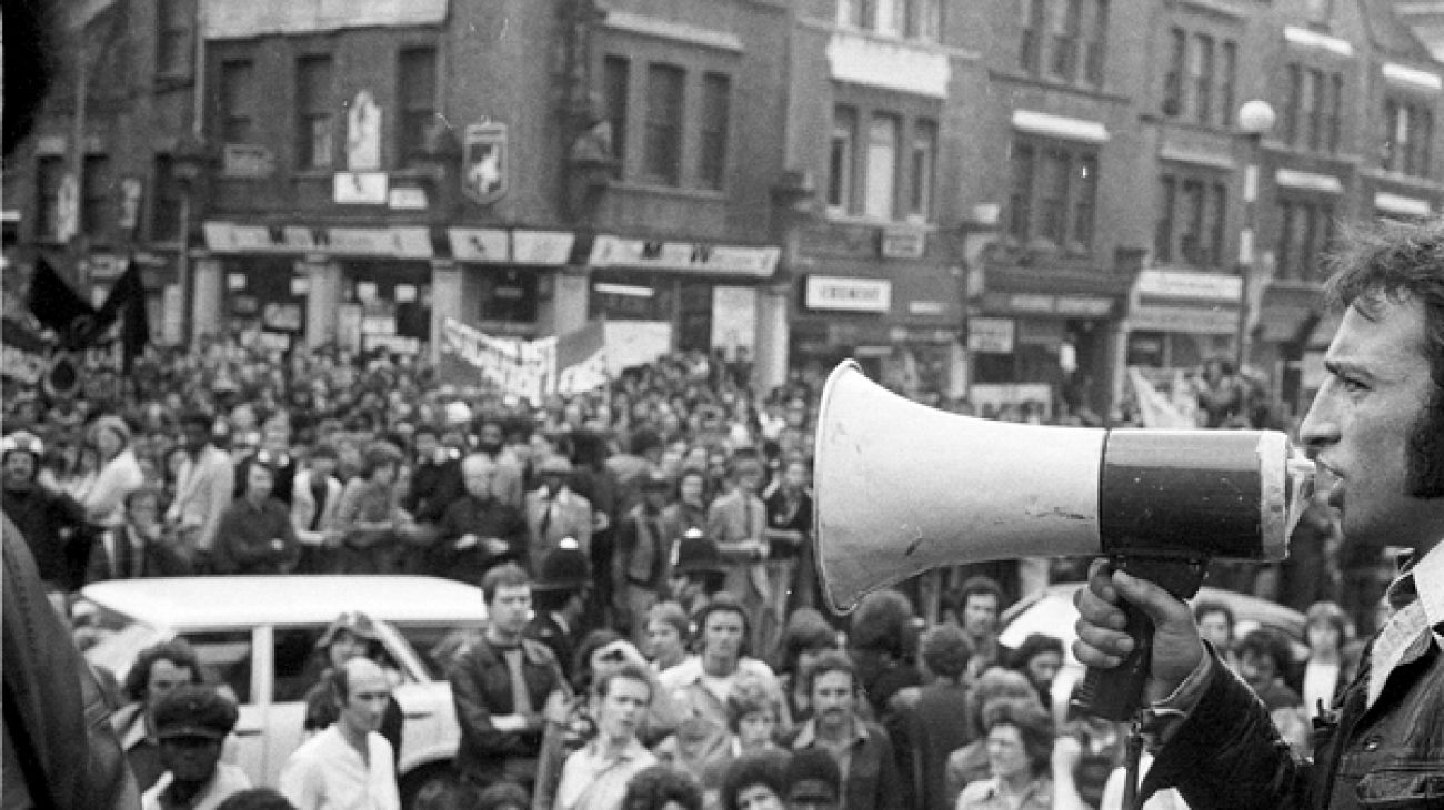 Anti-Fascists Assemble. At the corner of Clifton Rise and New Cross Road. 