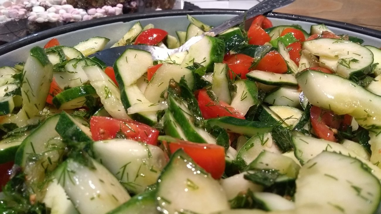 A salad made with produce from the Albany garden on sale in Caff A.