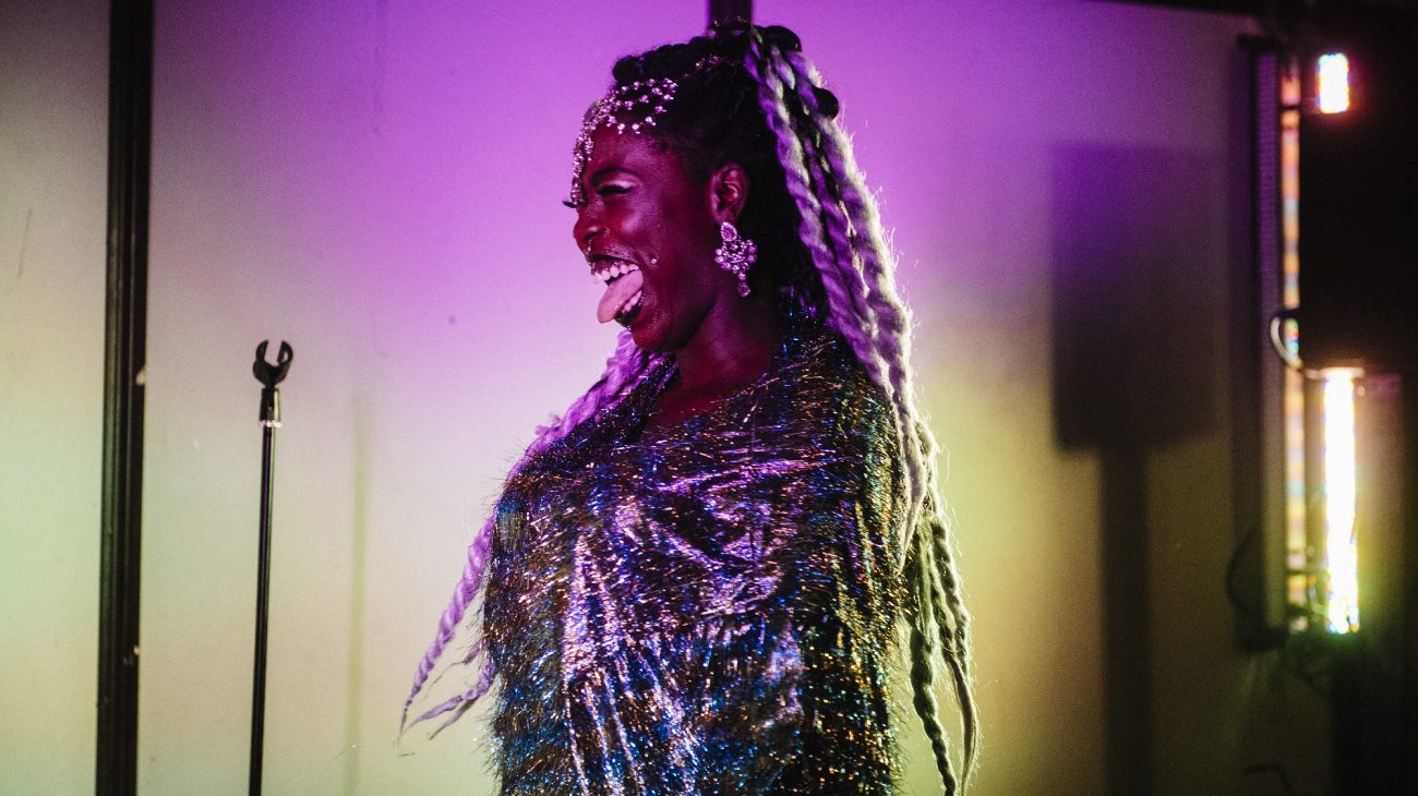 Cocoa Butter Club's Sadie Sinner performing at the South Bank Centre.