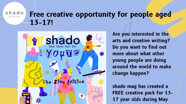 Shado’s Youth zine workbook : Creative opportunity for young people aged 13-17
