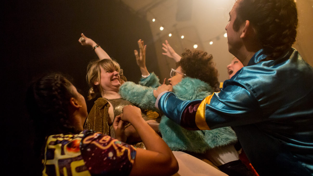 Crowd celebrating