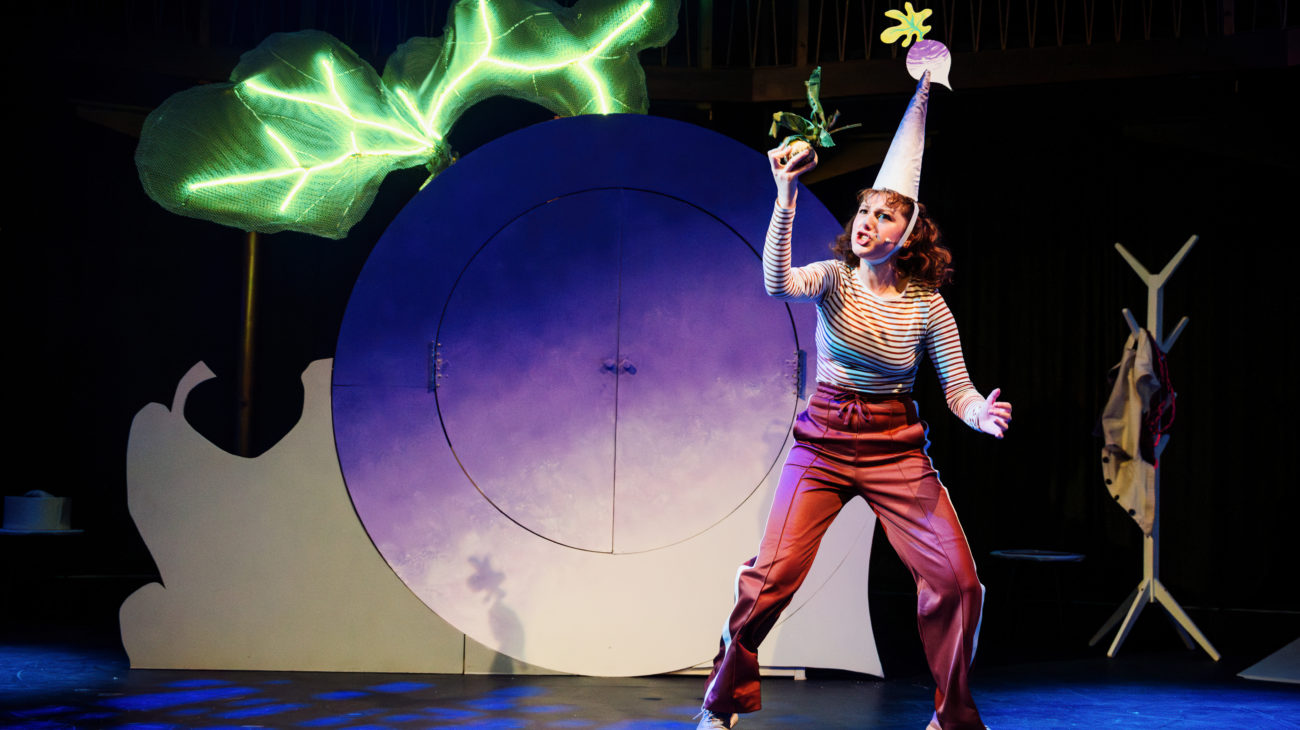 Production photographs: Sasha Marks as the Princess. Credit Alex Brenner